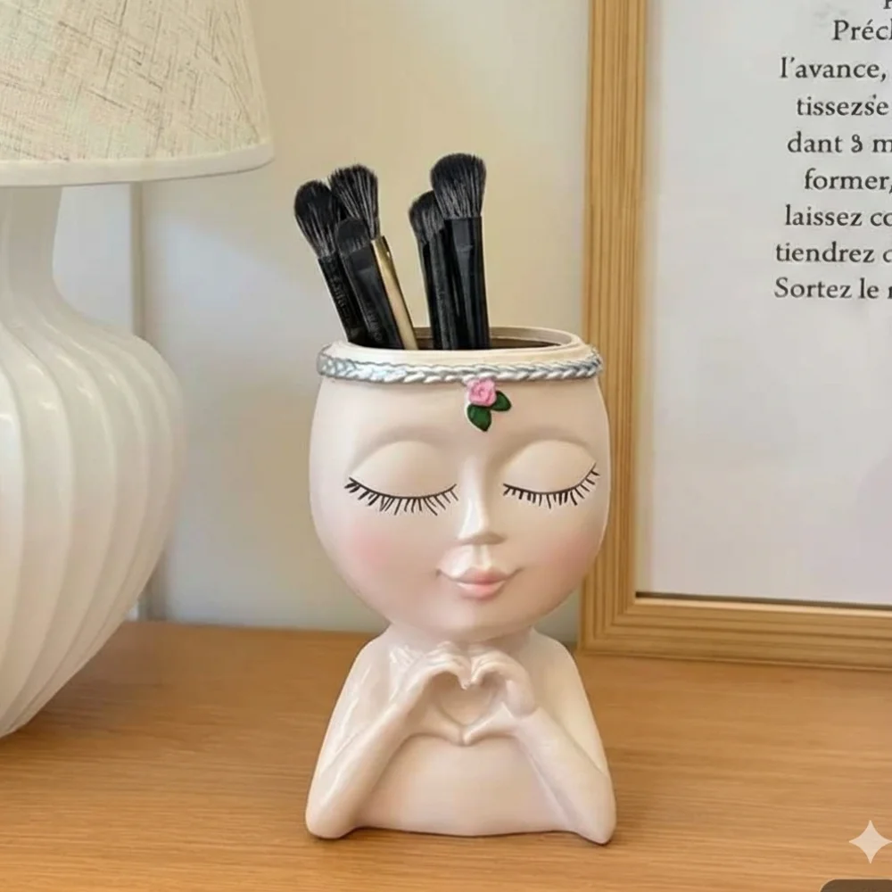 1 Pc Luxury Modern Creative Half Body Storage Make Up Brush Holder New!